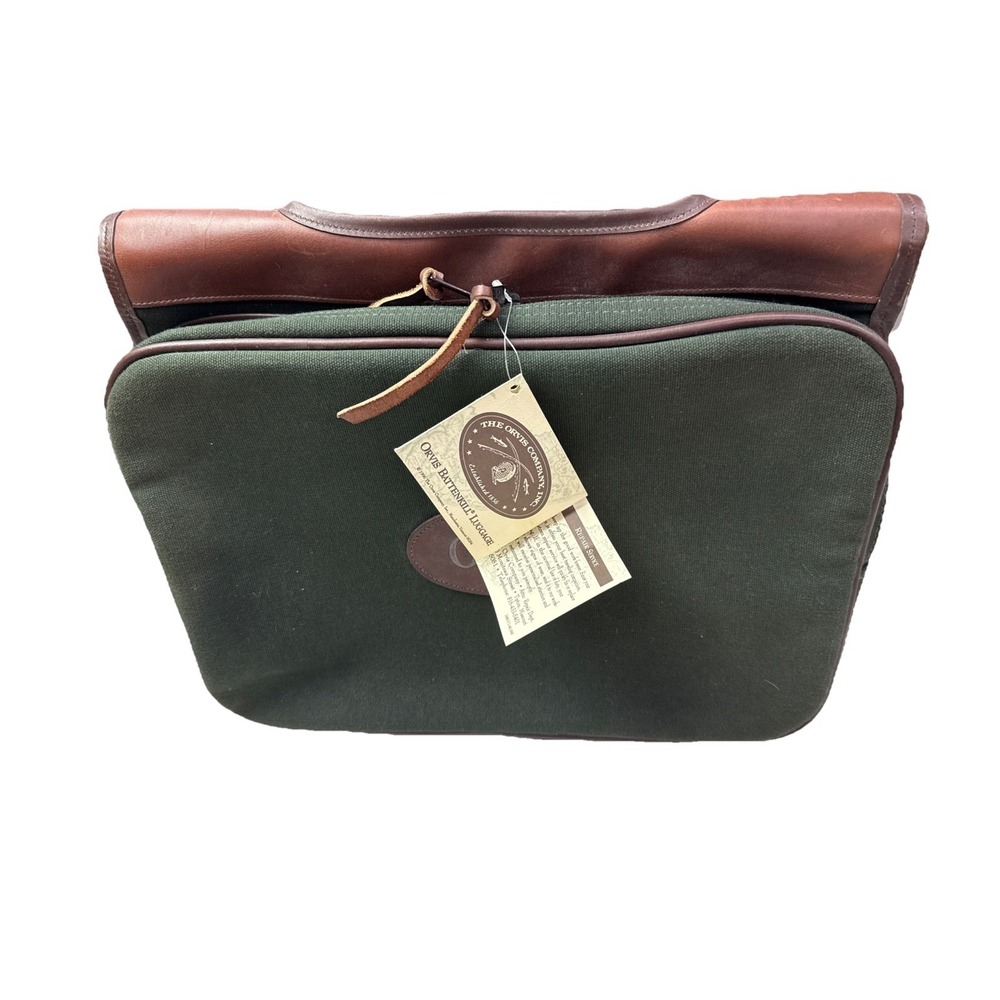 Deadstock Orvis Battenkill Leather Laptop Briefcase Expander Bag USA
